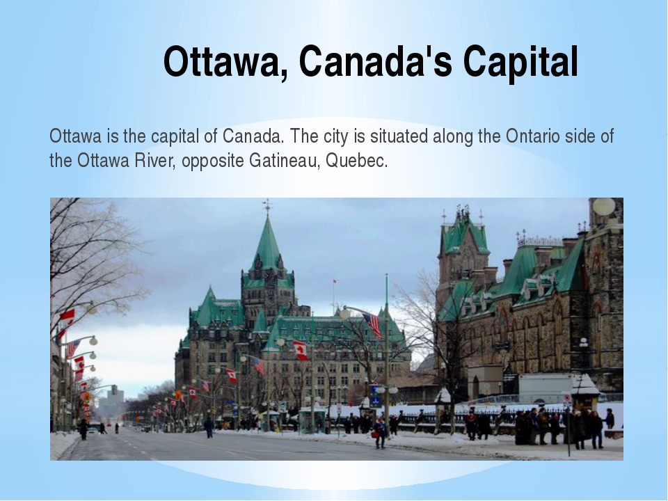 Ottawa the capital of canada презентация